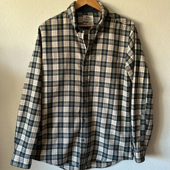 Fjallraven sz men’s XL Stig Flannel shirt slim fit button down plaid great cond - Picture 1 of 10